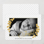 ゴールドリーフボーダーの写真ホリデーカード シーズンカード (正面/裏面)