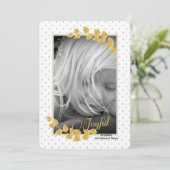 ゴールドリーフボーダーの写真ホリデーカード シーズンカード (スタンド正面)