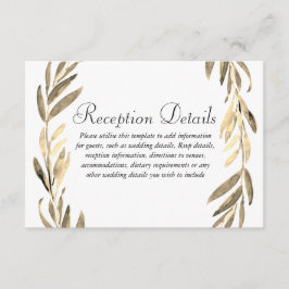 ゴールドリーフリースウェディングレセプションの詳細 エンクロージャーカード