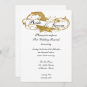 ゴールドリーフ挙式後ブランチ 招待状 (正面/裏面)