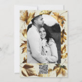 ゴールドリーフ アーモンドベージュ クリーム ブラック 秋のウェディング 招待状 (裏面)