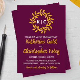 ゴールドリーフ ウェディング招待状 招待状