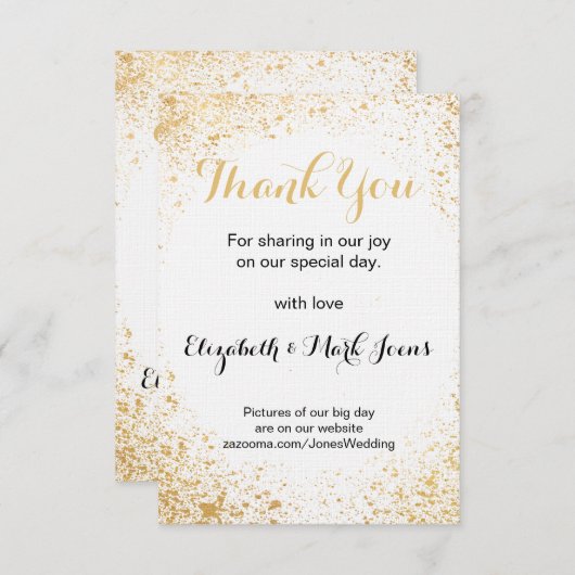 ゴールドリーフ スプライ 感謝の気持ちを伝えるカード 招待状 (正面/裏面)