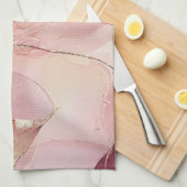 ゴールドリーフ バーガンディ ブラッシュ ピンク キッチンタオル (四つ折り)