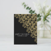 ゴールドリーフ ブラック オータム エレガンス Save the Date 案内ポストカード (スタンド正面)