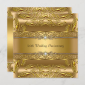 ゴールドリーフ 50周年 結婚式招待状 招待状 (正面/裏面)