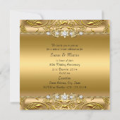 ゴールドリーフ 50周年 結婚式招待状 招待状 (裏面)