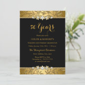 ゴールドリーフ 50周年 結婚記念日 招待状 (スタンド正面)