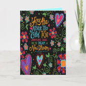 ゴールドリームハートカラフル花インスパイアの花 カード (正面)