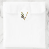 ゴールドレター モノグラム ボヘミアンブルー バーガンディ フラワーズ クラ ラウンドシール (バッグ)