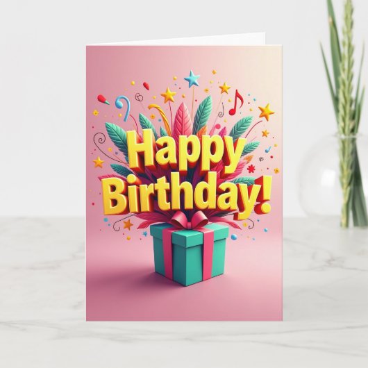 ゴールドレター 誕生日カード カード (正面)