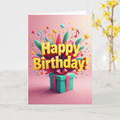 ゴールドレター 誕生日カード カード (黄色い花)