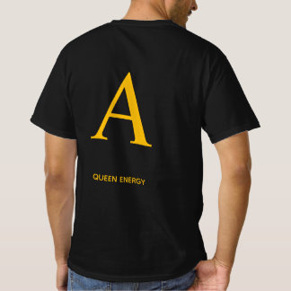 ゴールドレター A クイーン エナジーTシャツ - ラグジュアリーブラック Tシャツ