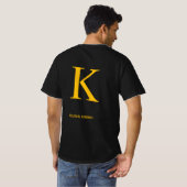 ゴールドレターK女王エナジーTシャツ - ラグジュアリーブラック Tシャツ (裏面フル)