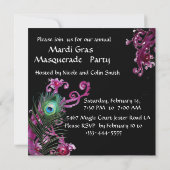 ゴールドレッドマスク、ペコックフィーダーズマスカレードパーティー 招待状 (裏面)