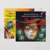 ゴールドレッドマスク、ペコックフィーダーズマスカレードパーティー 招待状 (正面/裏面)