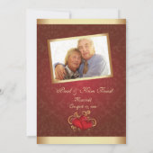 ゴールドレッド フォト 50周年 結婚記念日 招待状 (裏面)