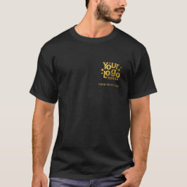 ゴールドレトロロゴ+テキスト プロモーション ビジネス Tシャツ