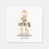 ゴールドレトロ Let's Get Groovy 60歳の誕生日 スタンダードカクテルナプキン (正面)