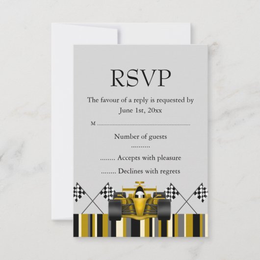 ゴールドレーシングカーRSVP 出欠カード (正面)