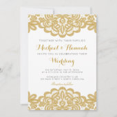ゴールドレースエレガントウェディング招待状 招待状 (正面)