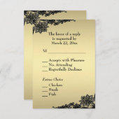 ゴールドレースエレガントRSVP(メニュー付) 出欠カード (正面/裏面)