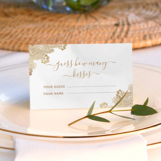ゴールドレースクリーム キスの数を当てて！ ブライダルゲーム エンクロージャーカード