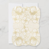 ゴールドレースコルセット ブライダルランジェリー シャワー 招待状 (裏面)