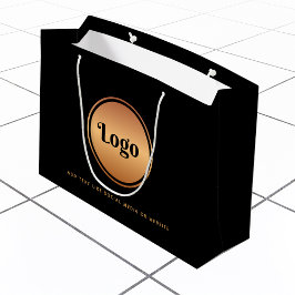 ゴールドロゴ & オリジナルテキスト ビジネス 企業 ブランドギフト ラージペーパーバッグ