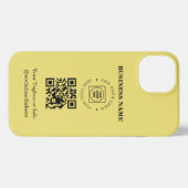 ゴールドロゴQRコードビジネスプロモiPhoneケース iPhoneケース (裏面横)