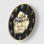 ゴールドローズのコンフェッティ 25周年記念 ラージ壁時計 (傾斜)