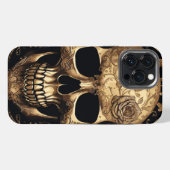 ゴールドローズスカル iPhoneケース (裏面横)
