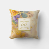ゴールドローズバイオレット 50周年結婚記念日 クッション (正面)