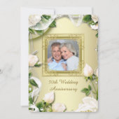 ゴールドローズフォト50周年結婚記念日パーティー 招待状 (正面)