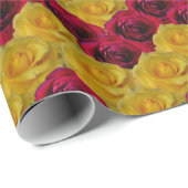 ゴールドローズ包装紙 ロマンチックローズペーパー ラッピングペーパー (ロールコーナー)