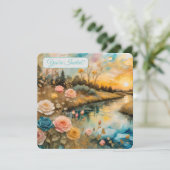 ゴールドローズ川の谷の日の出 ブライダルV 招待状 (スタンド正面)