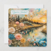 ゴールドローズ川の谷の日の出 ブライダルV 招待状 (正面)