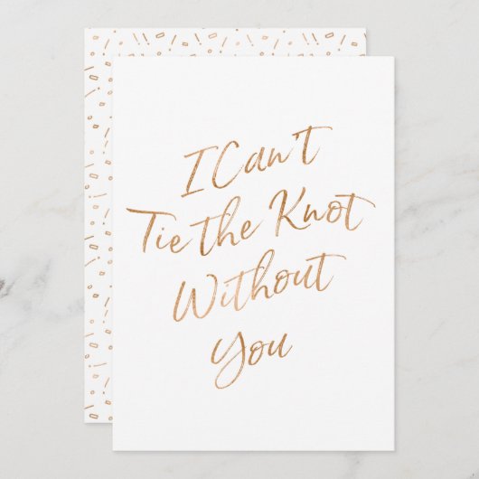 ゴールドローズ 「あなたなしでは結婚式はできない」 招待状 (正面/裏面)