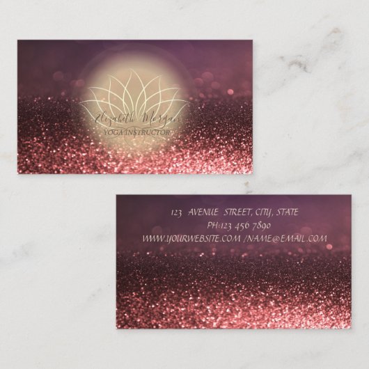 ゴールドロータスヨガインストラクター ボケ 名刺 (正面/裏面)