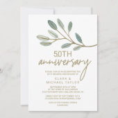 ゴールドヴェイン ユーカリ 50周年結婚記念日 招待状 (正面)