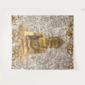 ゴールド仏陀 ゴールデンフローラル フラワーズ タペストリー (正面(横))