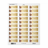 ゴールド写真ウェディング返送住所 ラベル (フルシート)