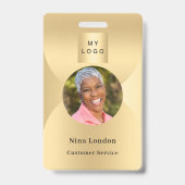 ゴールド写真名 アーチQRコード 業務ロゴ バッジ (正面)