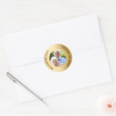 ゴールド写真 50周年記念結婚式 ラウンドシール (封筒)