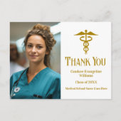 ゴールド医学部卒業写真感謝メッセージ ポストカード (正面)