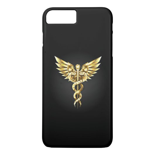 ゴールド多角形シンボルカドゥケウス Case-Mate iPhoneケース (裏面)