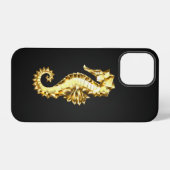 ゴールド多角形タツノオトシゴ iPhoneケース (裏面横)