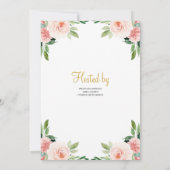 ゴールド幾何学とグリーンリーフボホベイビー 招待状 (裏面)