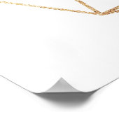 ゴールド幾何学グリーンのユーカリの結婚式歓迎 ポスター (角)