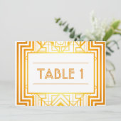 ゴールド幾何学テーブルナンバー 招待状 (スタンド正面)